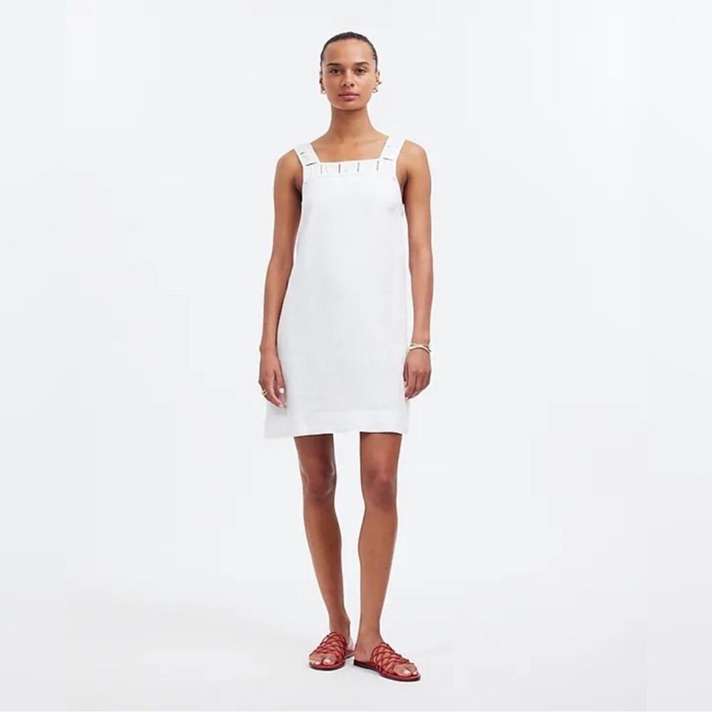 Madewell White linen Tank Dress